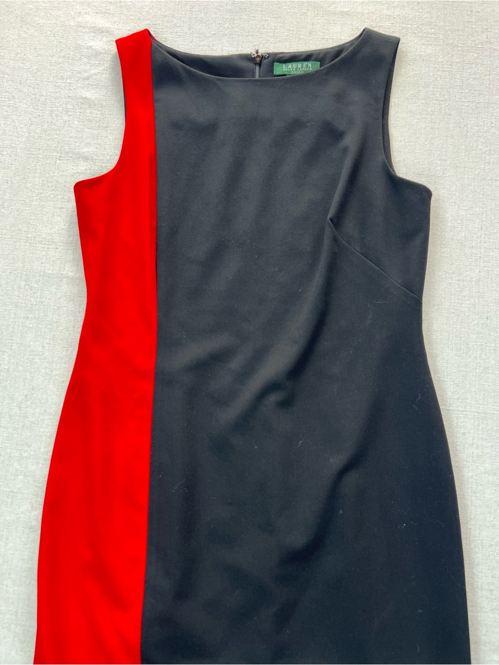 Ralph Lauren Women’s Y2K Black, Red & White Colorblock Midi Sheath Dress - 8 - Picture 7 of 8